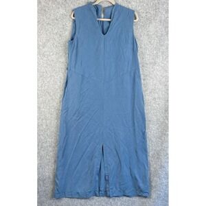 Lotus Eaters Maxi Dress Womens Large Blue Sleeveless Tencel Minimalist Lagenlook